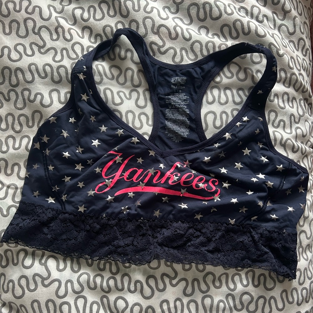 VS Pink vintage MLB NY Yankees sports bra top L